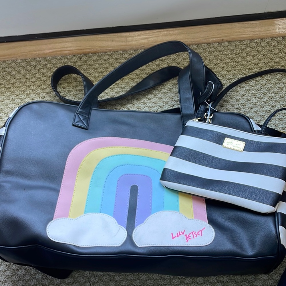 Betsey Johnson rainbow duffle bag
